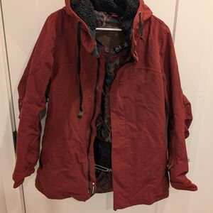 686 Parklan Burgandy Insulated Hooded Ski Jacket Coat S